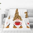 thumbnail image 1 of Fotbe Christmas Gnomes In Leopard Manta de Franela Acolchonada con Estampado, Súper Suave y Esponjosa, Extra Grande para Sofá, Cama, Uso Todo el Año-60"x50", 1 of 7