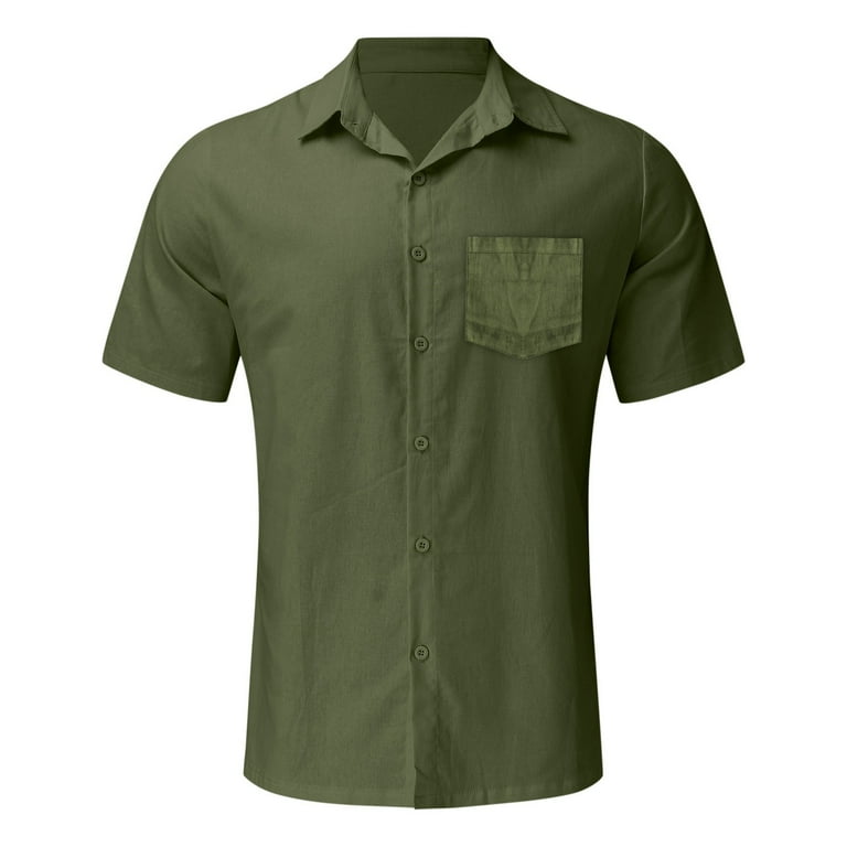 Green short sleeve button up hotsell