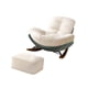thumbnail image 2 of Mecedora individual con taburete reposapiés, sofá perezoso, sillón con otomana, cojín acolchado, mecedora reclinable para jardín y patio base verde, 2 of 8