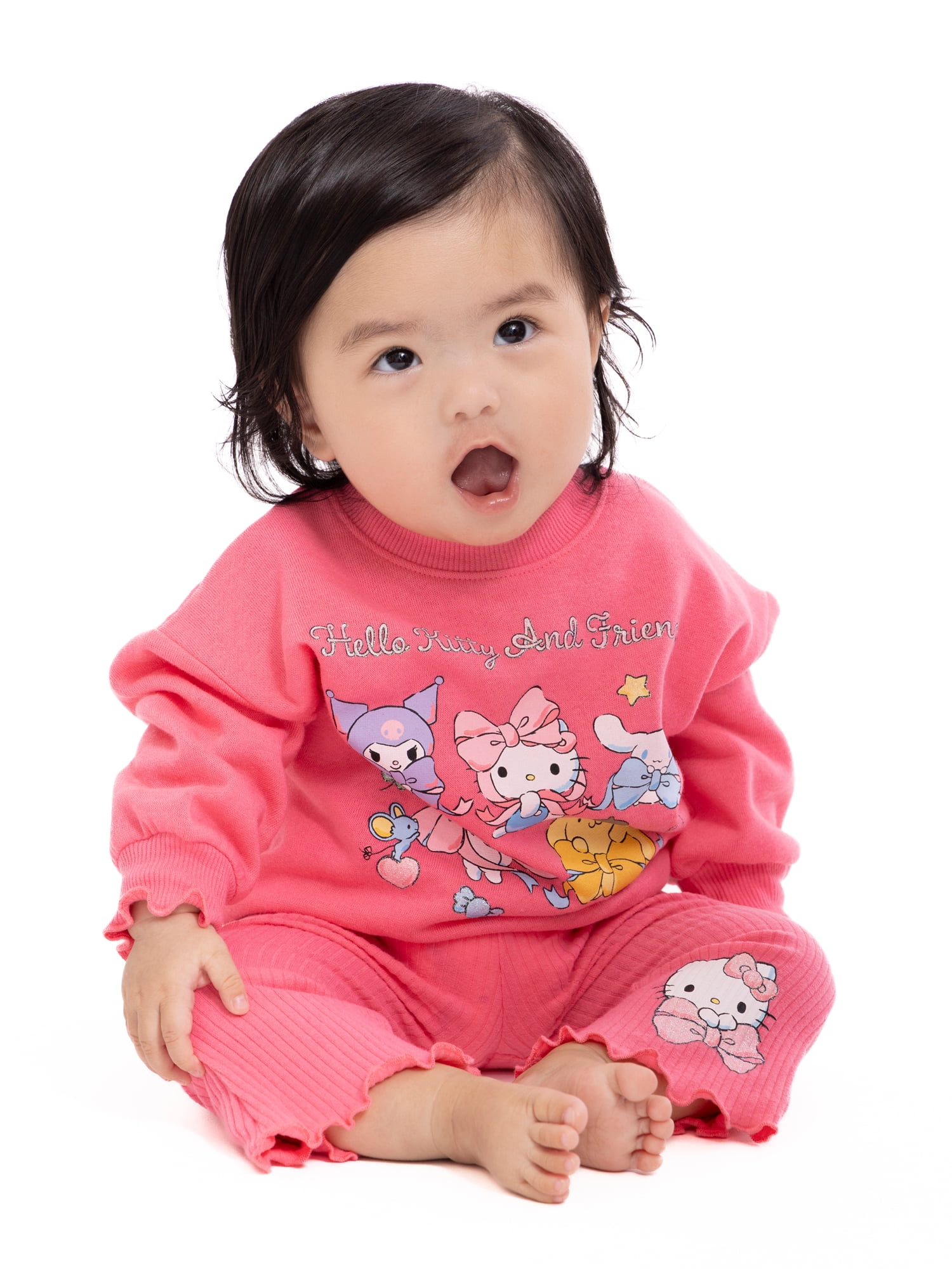 Hello Kitty and Friends Baby Girls Graphic Sweatshirt and Flared Leggings Set, 2-Piece, Sizes 0M-24M