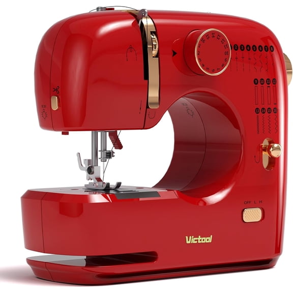 Victool Mini Sewing Machine with 16 Built-in Stitches for Beginners,Portable Electric with Metal Presser Foot, Quick Repair Tool for Home DIY Clothes & Kids Gift