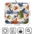 thumbnail image 2 of Autumn Colorful Maple Leaves Dish Drying Mat for Kitchen Counter,Blue and White Stripe Drying Mat 16 x 18 Inch with Absorbent Reversible Microfiber Dish Drying Pad Dish Rack Drainer Mat for Coffee Bar, 2 of 6