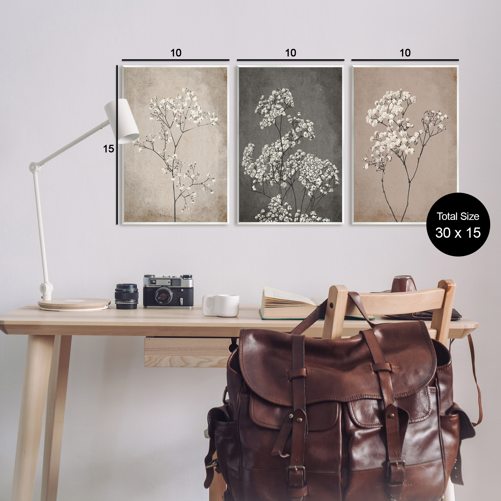Stupell Industries Botanical Baby's Breath Herbs Botanical & Floral Painting Unframed Art Print Wall Art, 13 x 19, Set of 3