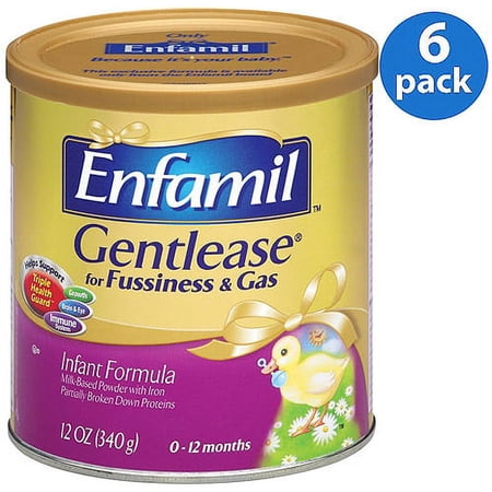 Enfamil - Gentlease Powder Infant Formula with Iron, 12oz (Pack of 6)