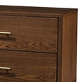 thumbnail image 2 of Roma Nightstand- 2 Drawers- Nickel Bar Handles- Walnut Brown Solid Wood, 2 of 6
