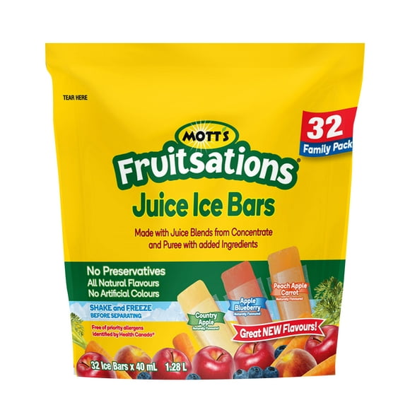 Barres glacées au jus Mott’s Fruitsations, format familial Barres glacées au jus Mott’s Fruitsations, format familial - 32 x 40 ml