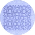 thumbnail image 1 of Ahgly Company Machine Washable Indoor Round Oriental Blue Traditional Area Rugs, 6' Round, 1 of 4