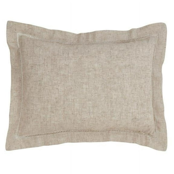 Saro Lifestyle Hemstitched Throw Pillow 14"x20" Feather Down
