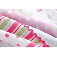 thumbnail image 2 of Cozy Line 5-Piece Pink Greta Polka Dot Flower Girl Cotton Reversible Quilt Bedding Set with Decorative Pillows, Twin, 2 of 7