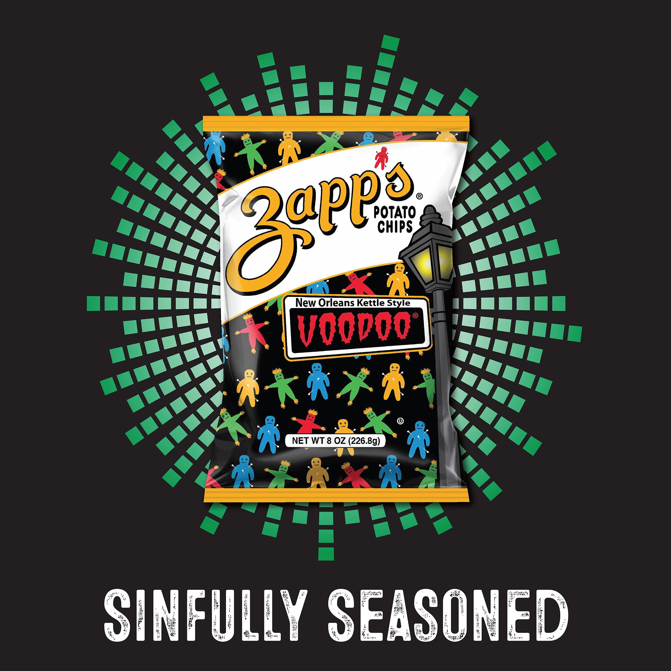 Zapp's Voodoo New Orleans Kettle Style Potato Chips, Gluten-Free, 8 oz Bag