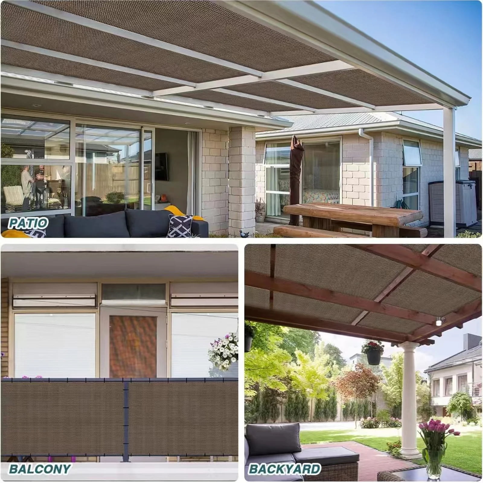 Fmxomd Shade Cloth 90% Sunblock Net for Garden Patio Canopy Sunshade Cover - Shade Sails for Plants Greenhouse Outdoor Pergola Lawn Kennel - 20x3.2FT
