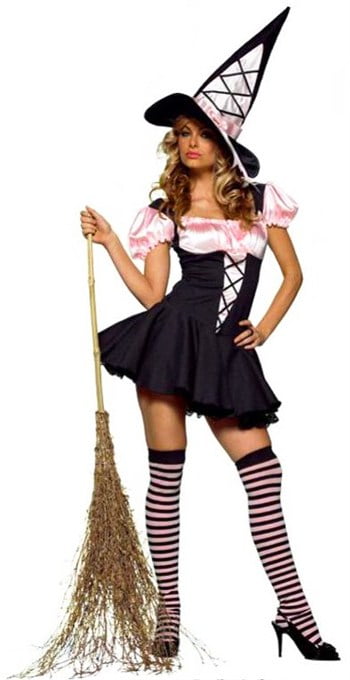 pink and black witch costume