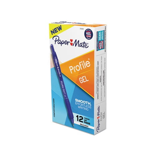 Profile Retractable Gel Pen Bold 1 mm, Blue Ink, Translucent Blue Barrel, Dozen