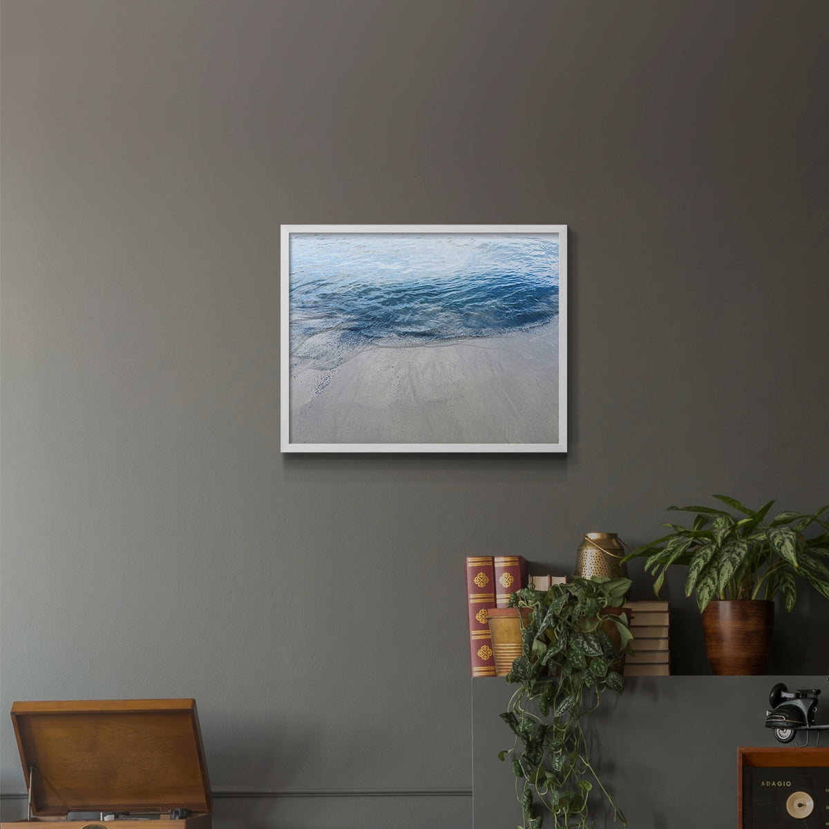Aegean Blue Water by Nan - Restickable Framed Giclée Print