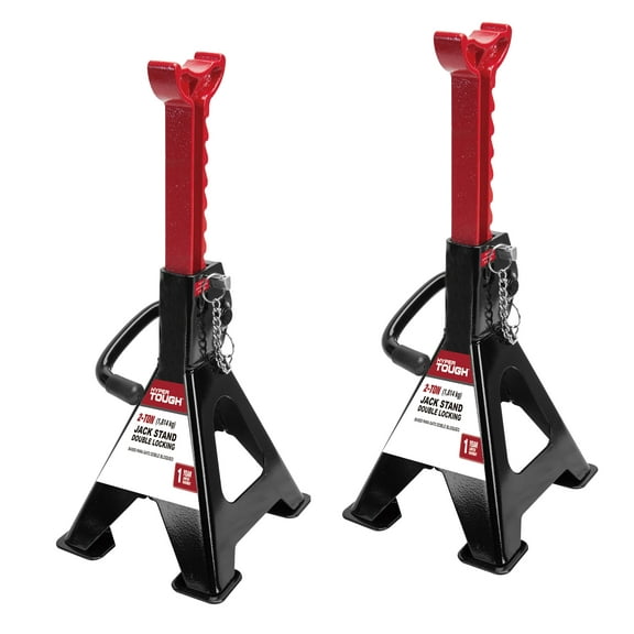 Hyper Tough T42001CW 2 Ton Double Locking Steel Jack Stand, Black