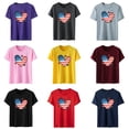 thumbnail image 5 of Joernso Independence Day Heart Unisex T-shirt Anti-wrinkle Exquisite Edging Polyester Tee Top for Daily, 5 of 8