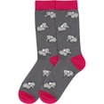 thumbnail image 2 of BambooMN Men's Cotton Novelty Fun Design Socks - Elephants - Regular - 2 Pairs, 2 of 6