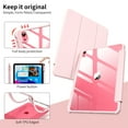 thumbnail image 4 of Kenke Case Compatible with iPad (A16) 11th Generation 11 inch 2025, iPad 10th Generation 10.9 Inch 2022 with Pencil Holder, Slim Protective Cover with Clear Back Shell, Auto Wake/Slee,Pink, 4 of 9