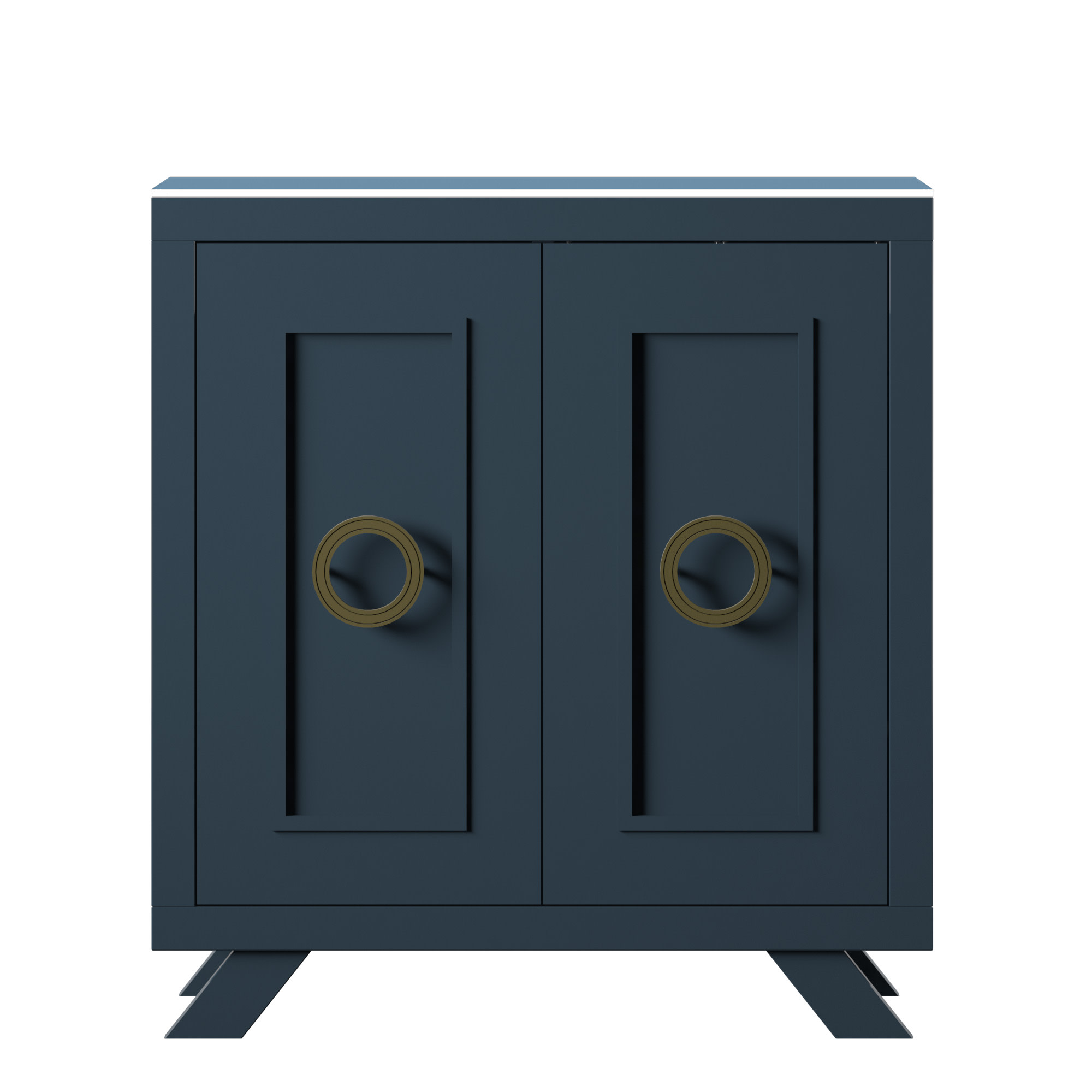 Twin Star Home Bar Cabinet with Stemware Rack, Fontana Blue