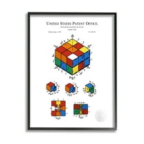 Stupell Industries Logic Toy Patent Diagram Graphic Art Black Framed Art Print Wall Art, Design by Karl Hronek