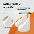 thumbnail image 6 of vidaXL Coffee Table Set of 2 High Gloss White Fiberglass, Tempered Glass, 6 of 9