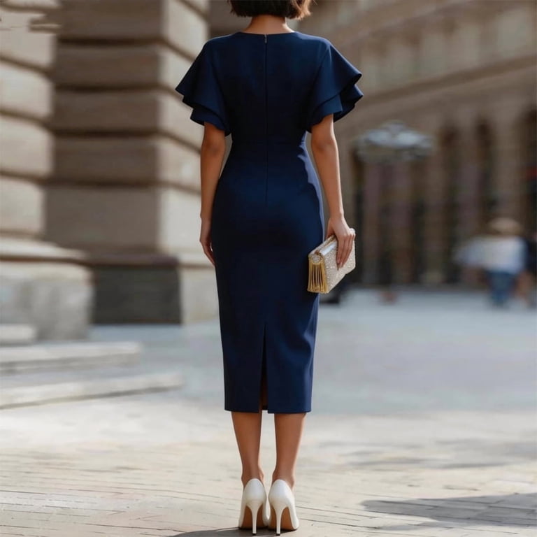 jackie o cocktail dress Draped neck Three Holiday Trending COLOR:CREAM/BLUE Zara | Dresses |