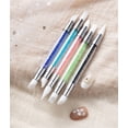 thumbnail image 3 of 5 Pcs Silicone Nail Tools Dual Tipped Nail Art Sculpture Pen Rhinestone Nail Polish Carving Pen Rubber Tip Nail Brushes for Mirror Powder Sculpting Sticker Transfer, DIY Home Salon Nail Art Supplies, 3 of 6