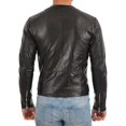 thumbnail image 2 of Mens Leather Jacket Slim Fit Biker Motorcycle Black Genuine Lambskin Jacket Coat A559, 2 of 3