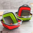 thumbnail image 4 of Collapsible Colander Set, Round Silicone Kitchen Strainer Diameter Sizes29.5*22.5*2.5cm and30*24*2.5cm Perfect for Draining Pasta Vegetable fruit 2 PCS, 4 of 5