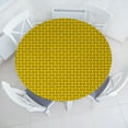 thumbnail image 3 of Ambesonne Funny Faces Fitted Round Tablecloth, Art Smiling Characters, 36"- 40" Diameter, Dark Army Green Yellow, 3 of 5