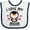 White and Navy, variant on Inktastic I Love My Mom with Cute Penguin and Hearts Girls Baby Bib
