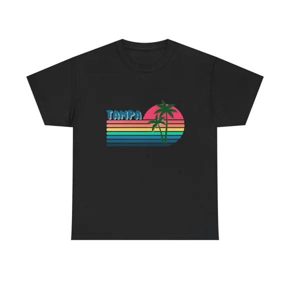 Tampa Bay Florida Beach Retro Coastal Travel Souvenir Graphic Unisex T-Shirt A12639, up to size 5XL