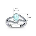 thumbnail image 5 of SuperJeweler 1.40 Carat Oval Shape Aquamarine and Fancy Diamond Ring In Sterling Silver For Women, 5 of 6