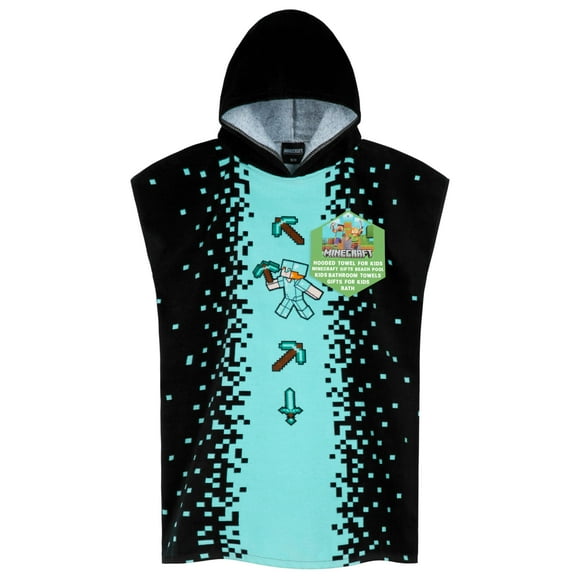 Toalla de baño con capucha Minecraft para niños y adolescentes