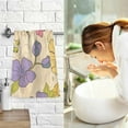 thumbnail image 7 of Dreamtimes Hand Towels Yellow Purple Flower Patterned 2 PCS, Cotton Bath Towel for Drying Face Hands Body Decorative Water Absorbent Lightweight Towels for Bathroom Ktichen Travel Gym,16"x28", 7 of 7