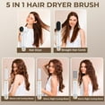 thumbnail image 2 of Blow Dryer Brush 5 in 1, Negative Ion Hair Dryer Brush Set Upgrade Hot Air Brush Air Styler Curling Wrap Air Curler, Curling Iron Hair Styling Tools As A Gift for Straight/Curl/Drying/Smoothing, 2 of 7