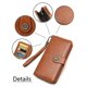 thumbnail image 4 of Womens Wallet Leather Large Capacity Card Holder Zipper Wristlet Wallets for Women-Brown, 4 of 5