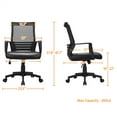 thumbnail image 4 of Renwick Midback Ergonomic Office Chair with Faux Leather Seat, Set of 2, Black, 4 of 6
