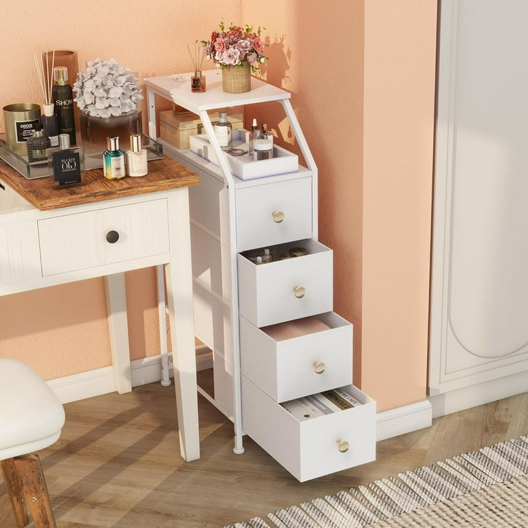 Narrow Dresser Tall Skinny Storage Tower Vertical Slim Chest of Drawers  with Charging Station Small Nightstand Side Table for Bedroom, Bathroom,  Small Spaces (Retro Flower, 3 Drawers) - Walmart.com