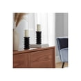 thumbnail image 3 of 8"Hx4" Diameter, Wood Accordion Candle Holder, Black Finish, Decorative Candle Holder for Centerpieces, Home Decor, and Ambient Lighting and a Decorative Complement, 3 of 12
