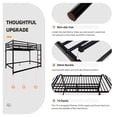 thumbnail image 6 of Leumius Low Loft Bed Twin Size,Metal Bunk Bed with Guardrail and 3-Step Ladder,Space Saving,Black, 6 of 12