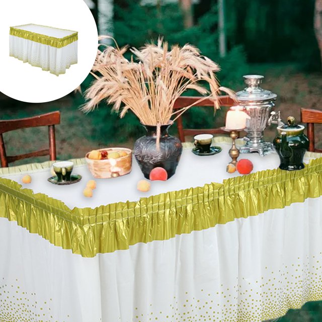 PALIFEUR Household Essentials Table Skirt Party Table Skirt Desk Skirt Falda Table Skirts For Rectangle Tables