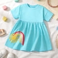 thumbnail image 6 of MEZZALL Girls Rainbow Printed Summer Dress Short Sleeve O-Neck Adorable Dresses, 6 of 9