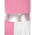 thumbnail image 6 of TiaoBug Women Liturgical Praise Dance Worship Dress Color Block Tunic Irregular Hem Lyrical Dancewear Light Pink XXL, 6 of 7