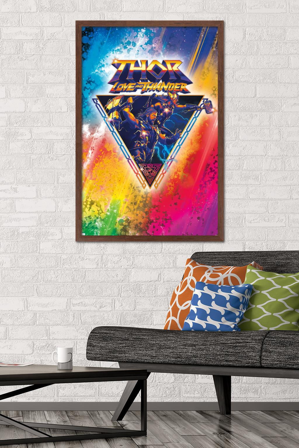 Marvel Thor: Love and Thunder - Rainbow Splatter Wall Poster, 22.375" x 34" Framed