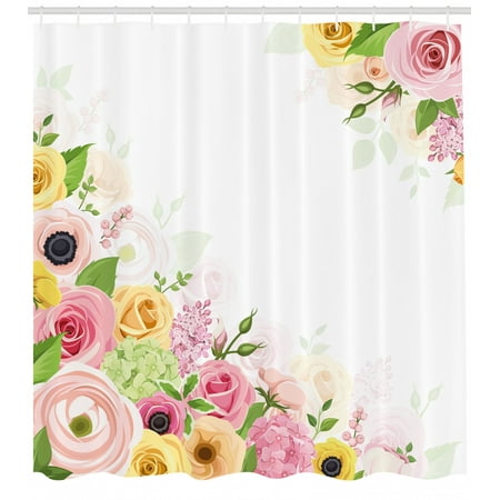 Anemone Flower Shower Curtain Roses Ranunculus And Hydrangea