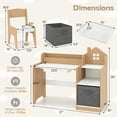 thumbnail image 3 of Gymax Kids Desk & Chair Set w/ Open Shelves Drawer & Fabric Storage Bin, 3 of 10