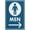 Warning Sign 1, variant on Men Toilet Blue Right Arrow Sign 8"x12" Safety Restriction Alert Attention Caution Warning Notice Aluminum Metal Tin, Indoor Outdoor Men's Toilet Direction Marker