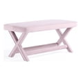 thumbnail image 1 of Manhattan Comfort Abigail Double Ottoman Bench with Solid Wood Frame in Pink, 1 of 8