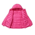 thumbnail image 3 of AUDeals Boys Girls Packable Puffer Jacket, Kids Hooded Lightweight Coat with Storage Bag, Warm Windproof Polyester Outerwear (Hot Pink, 13-14 Years), 3 of 6